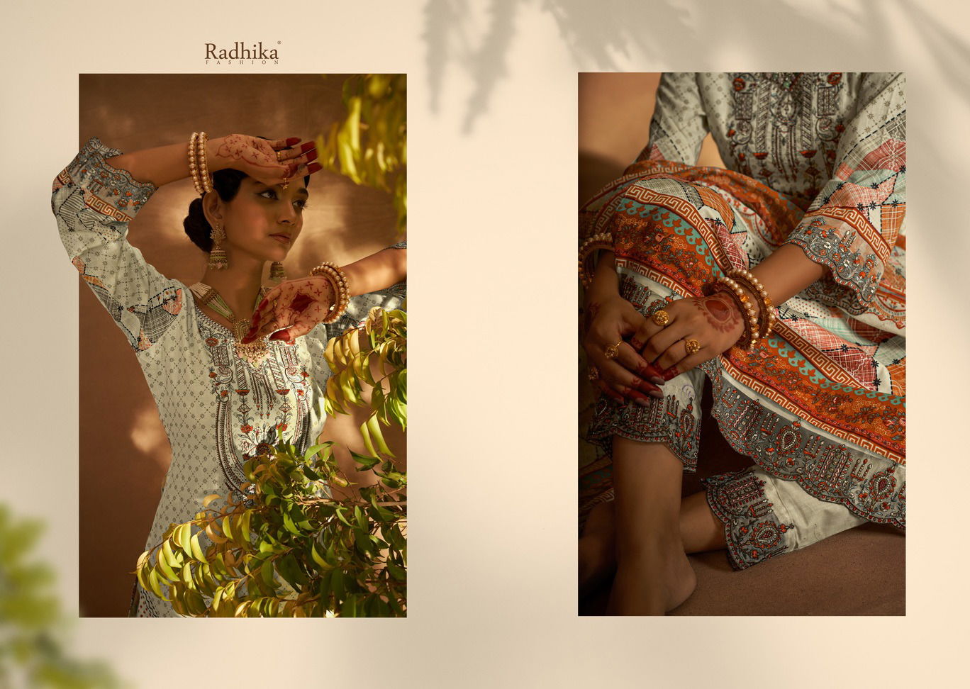 Mehndi By Azara Radhika Pakistani Print Cambric Cotton Dress Material  Wholesale Price In Surat